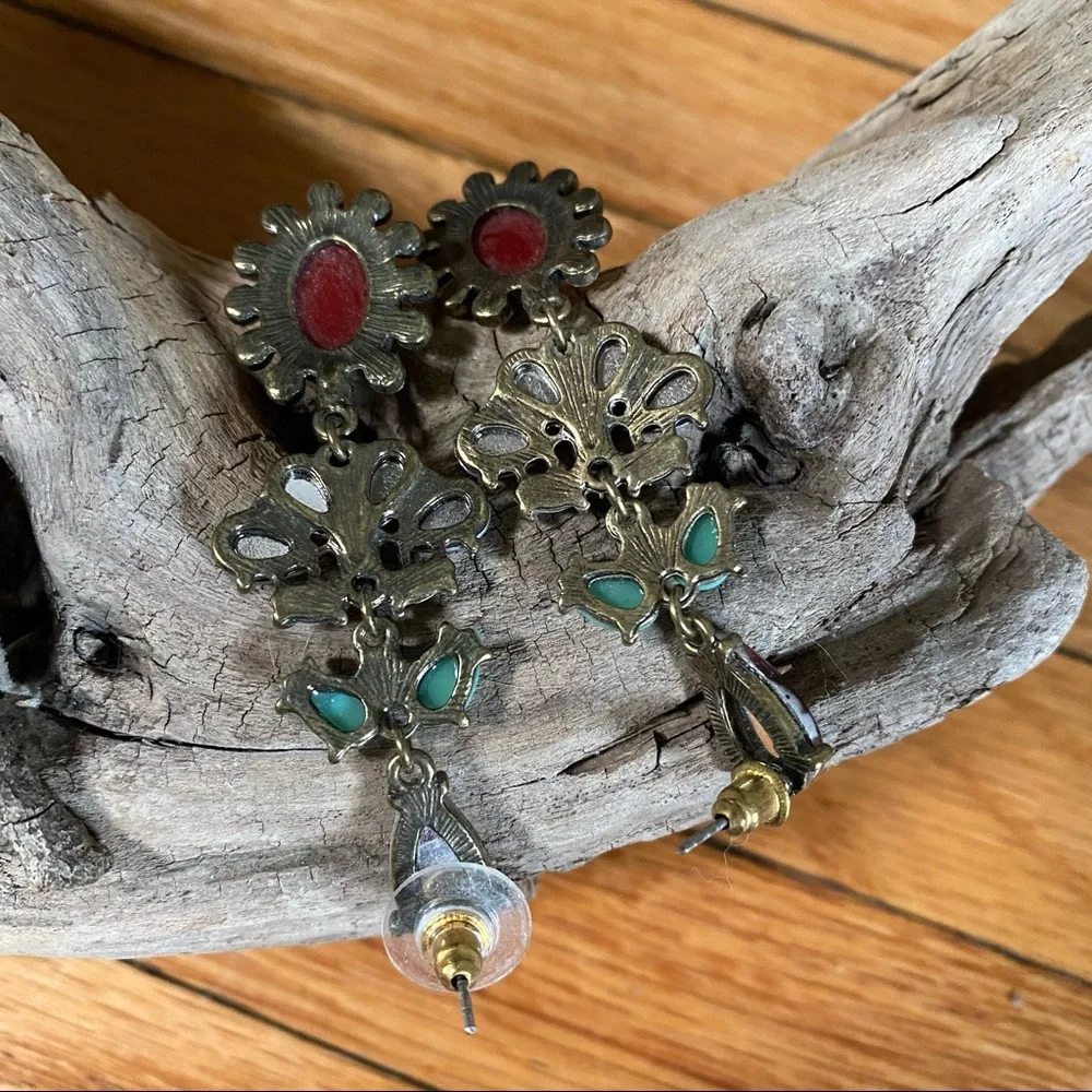 Stone Rhinestone Stud Fashion Earrings, Art Deco